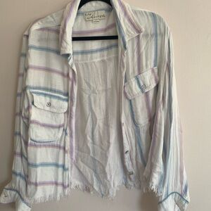 Vintage Havana Striped Shirt - White, Blue, Purple